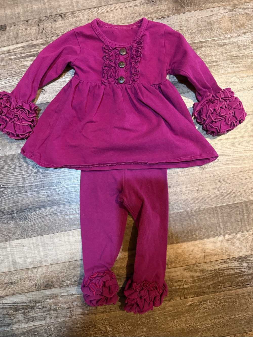 Sweet Honey sz 12mo Fuchsia Ruffle Tunic & Legging Set